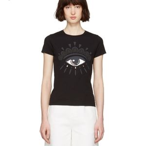 Authentic KENZO black eye T-Shirt with rose gold